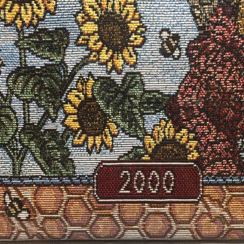 Vintage Y2K Boyds Bears Ain’t Life Sweet Tapestry Wall Calendar With Sunflowers